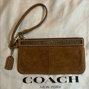 Coach Suede Wristlet Clutch